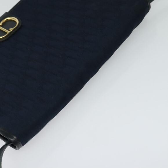 DIOR Trotter Canvas Shoulder Bag Navy Gold - Picture 6 of 12
